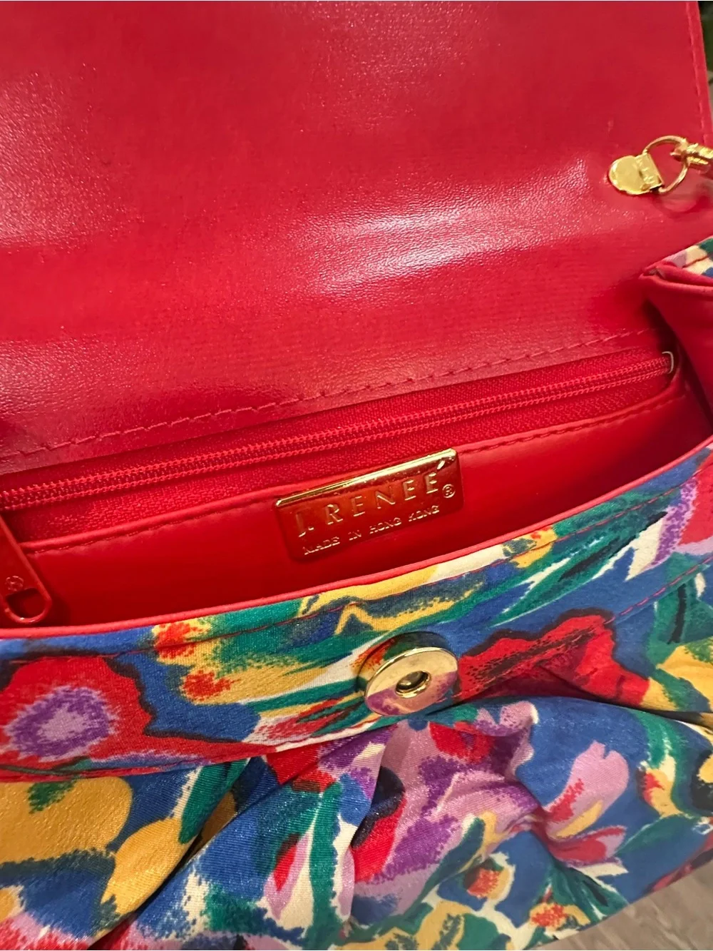 J. Renee’ Red Floral Crossbody / Clutch Bag